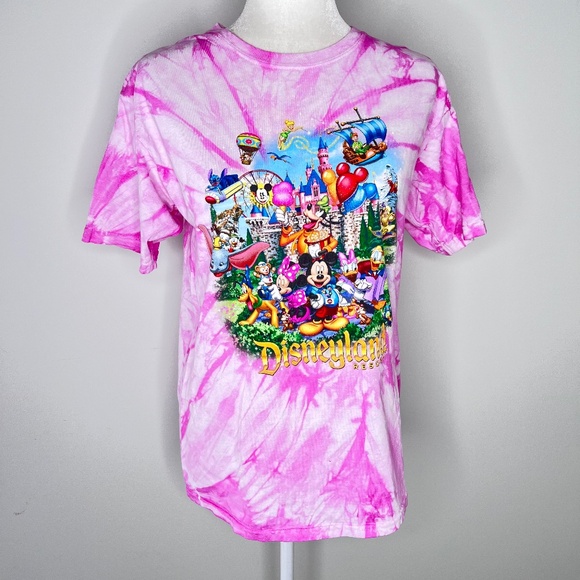 Disneyland Resort Pink Tie Dye Graphic Shirt Top XL - Picture 1 of 5